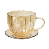 Glass cup and saucer set, O'Kitchen